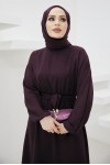 Tesettür Elbise Koyu Mor 424-1 Tesettür Elbise Koyu Mor 424-1