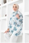Desenli Tesettür Gömlek Mint Yeşili 8891 Desenli Tesettür Gömlek Mint Yeşili 8891