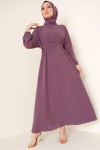 Tesettür Elbise Lila 424-1 Tesettür Elbise Lila 424-1