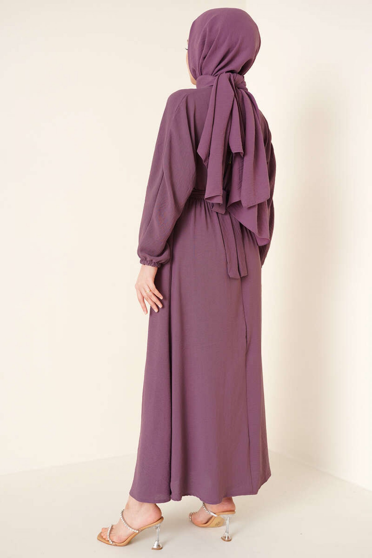 Tesettür Elbise Lila 424-1 Tesettür Elbise Lila 424-1