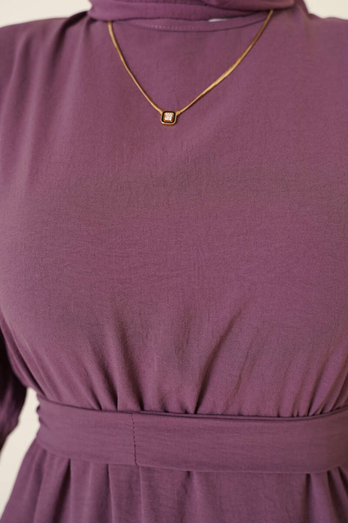 Tesettür Elbise Lila 424-1 Tesettür Elbise Lila 424-1