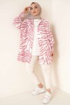 Zebra Desenli Tesettür Gömlek Pembe 8892 Zebra Desenli Tesettür Gömlek Pembe 8892