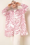 Zebra Desenli Tesettür Gömlek Pembe 8892 Zebra Desenli Tesettür Gömlek Pembe 8892