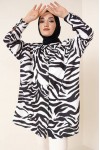 Zebra Desenli Tesettür Gömlek Siyah 8892 Zebra Desenli Tesettür Gömlek Siyah 8892