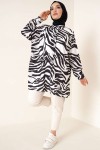 Zebra Desenli Tesettür Gömlek Siyah 8892 Zebra Desenli Tesettür Gömlek Siyah 8892