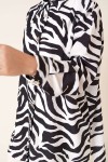 Zebra Desenli Tesettür Gömlek Siyah 8892 Zebra Desenli Tesettür Gömlek Siyah 8892