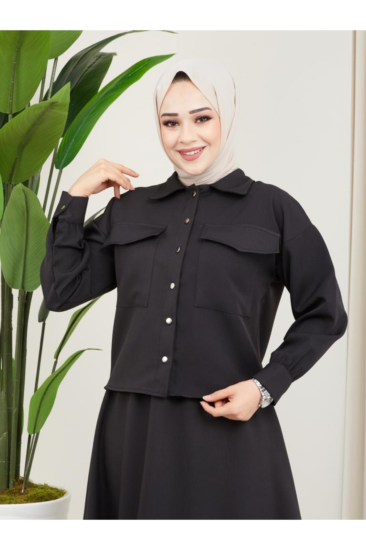 Etekli Tesettür Takım Siyah 3010 Etekli Tesettür Takım Siyah 3010