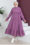 Tesettür Elbise Lila 61605 Tesettür Elbise Lila 61605