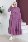 Tesettür Elbise Lila 61605 Tesettür Elbise Lila 61605