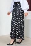 Puantiye Desenli Tesettür Etek Siyah 4555 Puantiye Desenli Tesettür Etek Siyah 4555