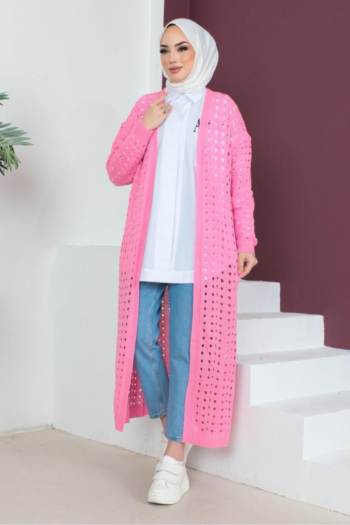 Mevsimlik Pamuk Hırka Pembe 2460 Mevsimlik Pamuk Hırka Pembe 2460