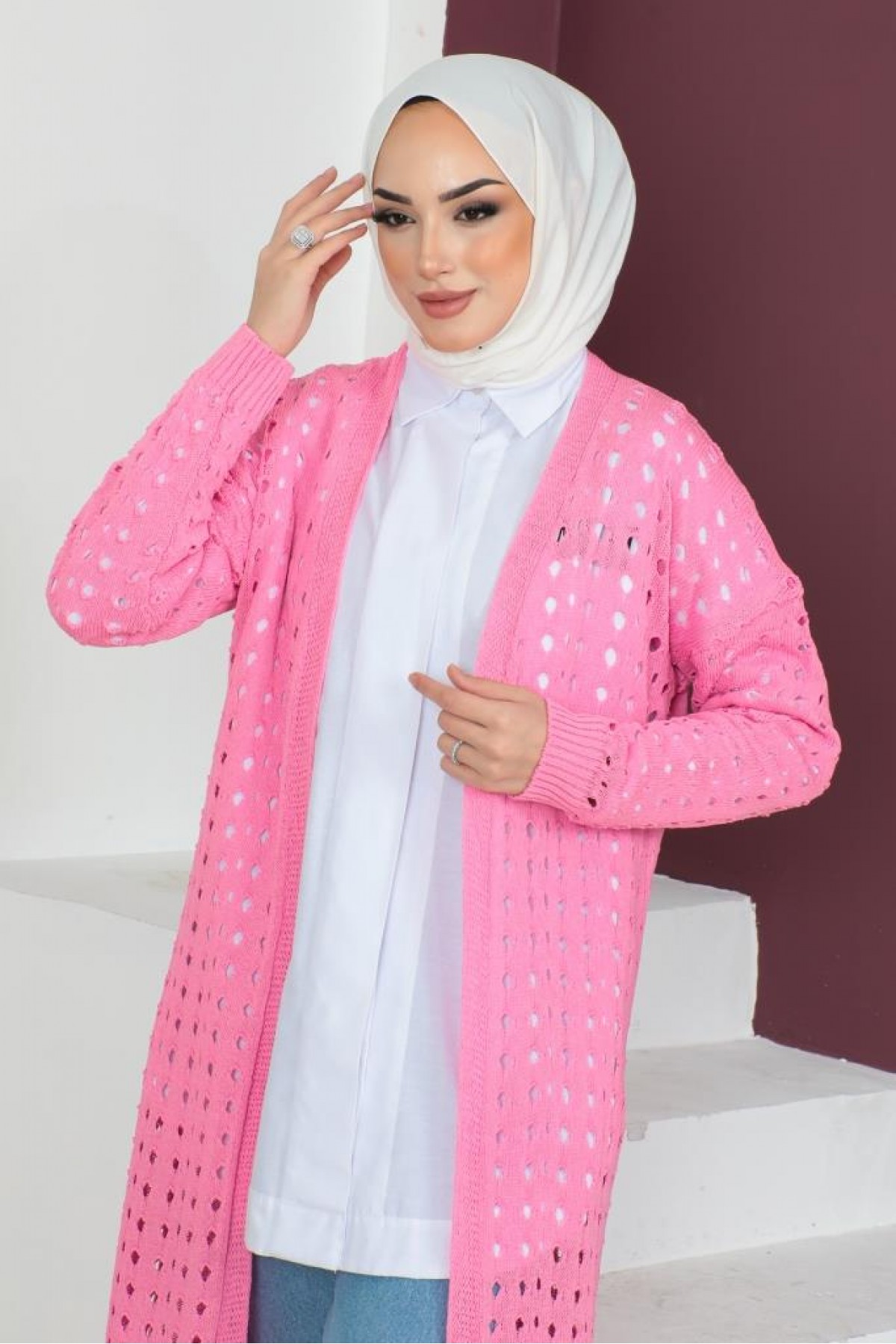 Mevsimlik Pamuk Hırka Pembe 2460 Mevsimlik Pamuk Hırka Pembe 2460