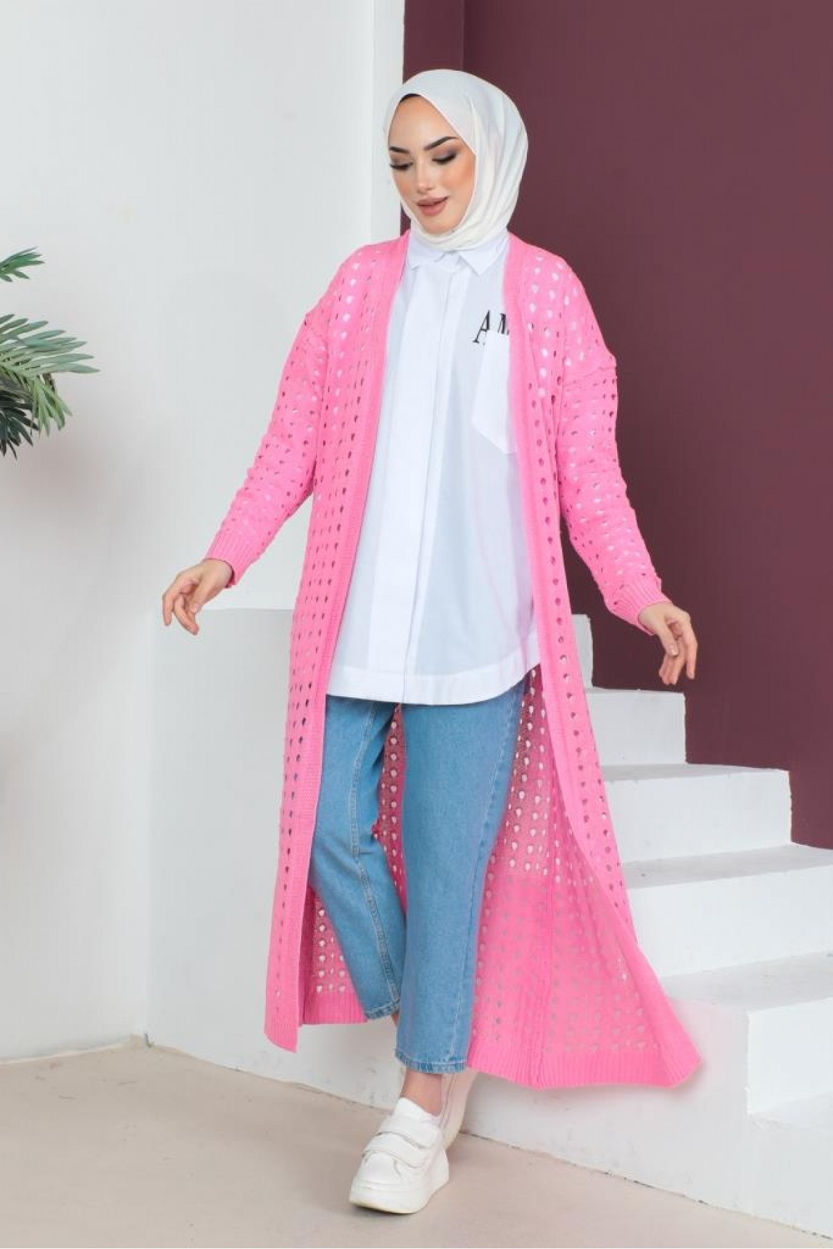 Mevsimlik Pamuk Hırka Pembe 2460 Mevsimlik Pamuk Hırka Pembe 2460