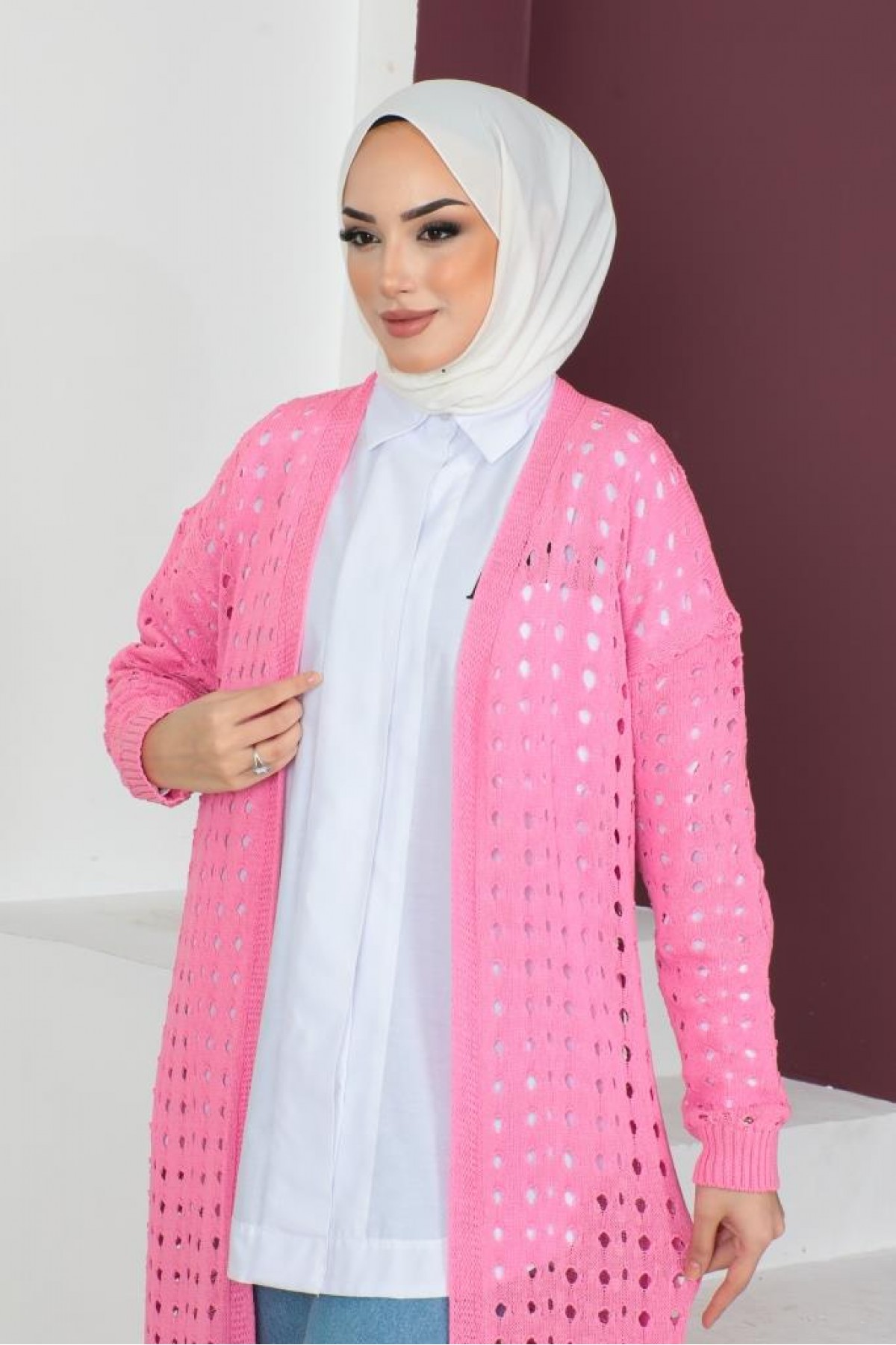 Mevsimlik Pamuk Hırka Pembe 2460 Mevsimlik Pamuk Hırka Pembe 2460