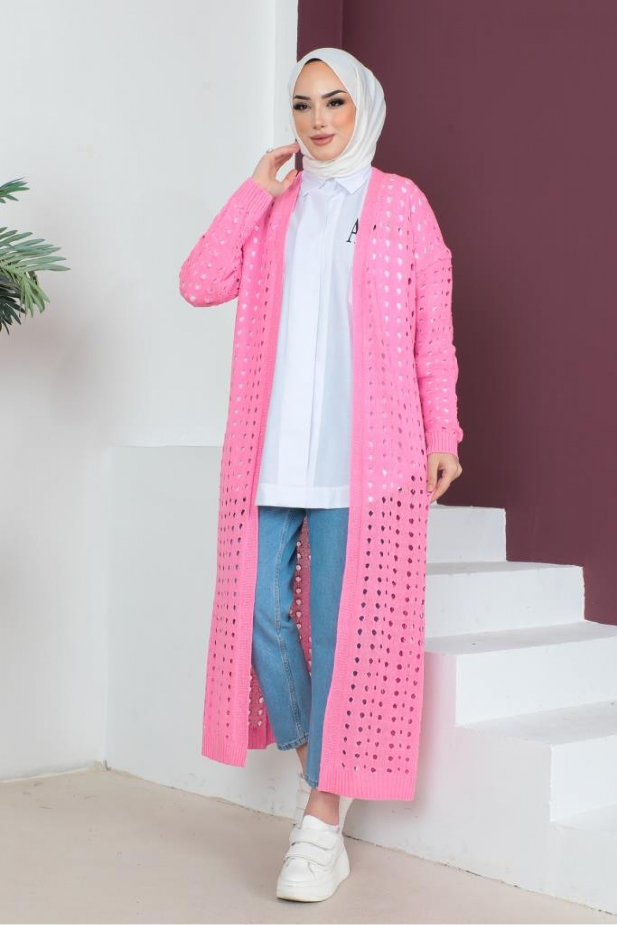 Mevsimlik Pamuk Hırka Pembe 2460 Mevsimlik Pamuk Hırka Pembe 2460