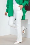 Kemerli Kumaş Pantolon Beyaz 6538 Kemerli Kumaş Pantolon Beyaz 6538