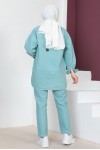 Ceket Pantolon Tesettür İkili Kot Takım Mint Yeşili 8175 Ceket Pantolon Tesettür İkili Kot Takım Mint Yeşili 8175