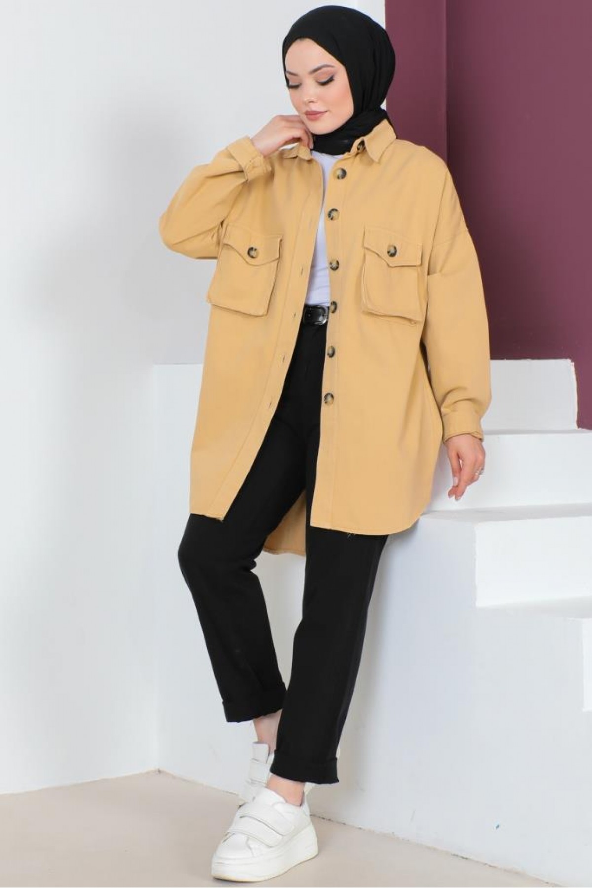 Körük Cep Detaylı Ceket Camel 23049 Körük Cep Detaylı Ceket Camel 23049
