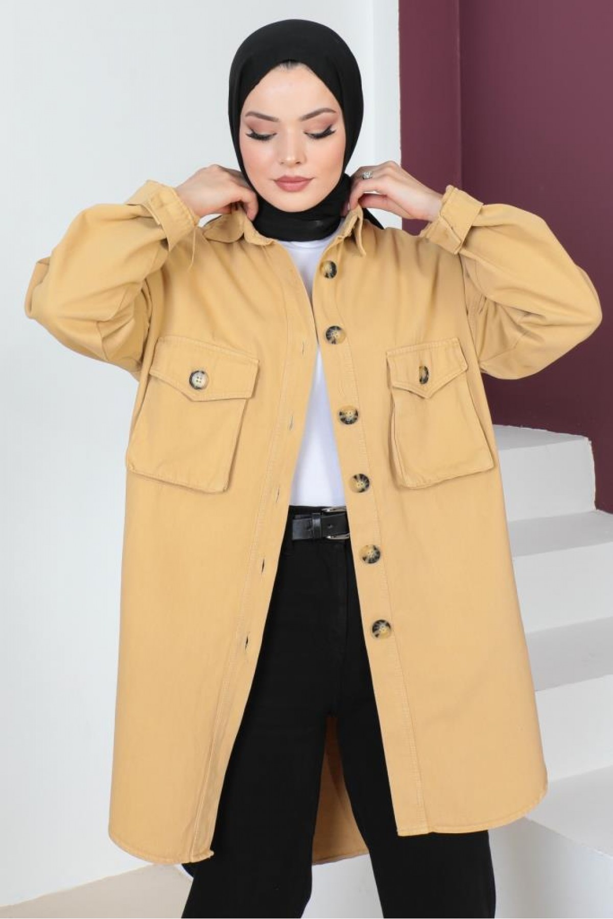 Körük Cep Detaylı Ceket Camel 23049 Körük Cep Detaylı Ceket Camel 23049