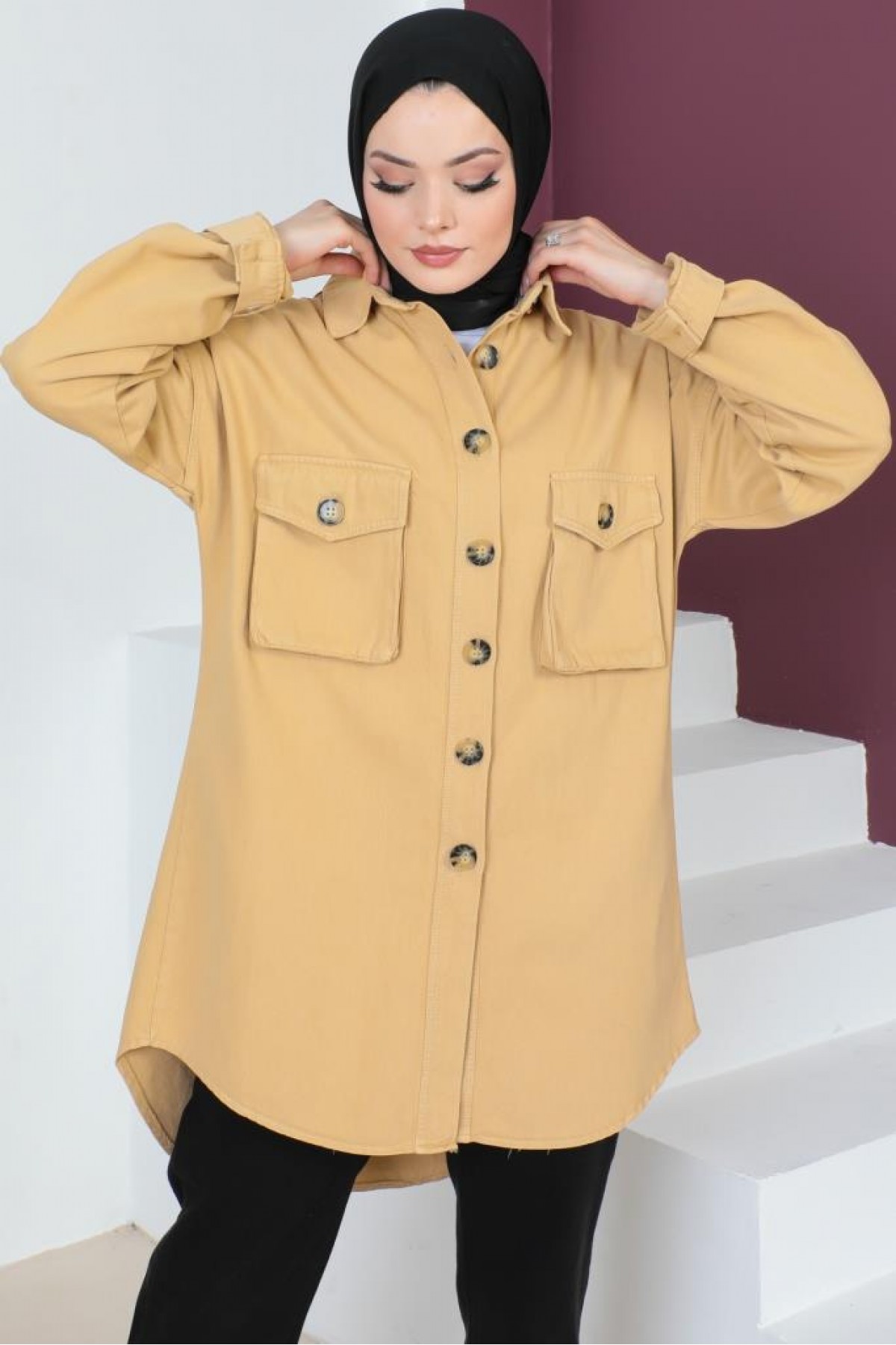 Körük Cep Detaylı Ceket Camel 23049 Körük Cep Detaylı Ceket Camel 23049