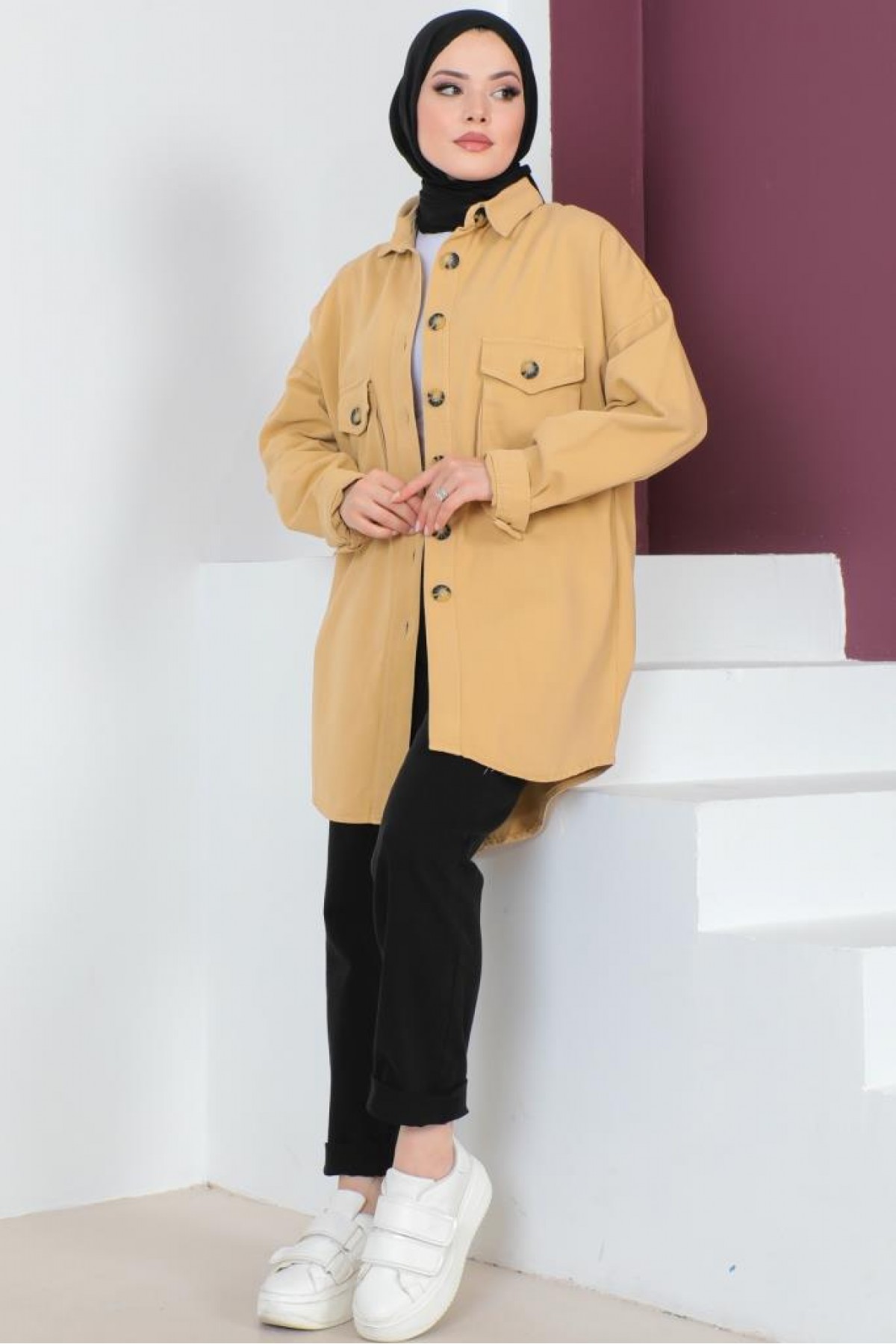 Körük Cep Detaylı Ceket Camel 23049 Körük Cep Detaylı Ceket Camel 23049
