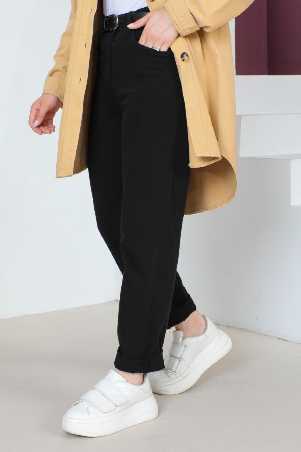 Kemerli Pantolon Siyah 27064 Kemerli Pantolon Siyah 27064