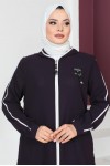 Arma Detaylı Tesettür Ferace Mor 920 Arma Detaylı Tesettür Ferace Mor 920
