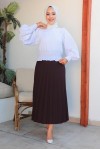 Kemerli Tesettür Etek Koyu Mor 209 Kemerli Tesettür Etek Koyu Mor 209