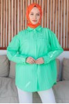 Tesettür Gömlek Mint Yeşili 61549 Tesettür Gömlek Mint Yeşili 61549
