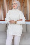 Baklava Desenli Triko Tunik Taş Rengi 368 Baklava Desenli Triko Tunik Taş Rengi 368