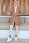 Kiraz Kabartmalı Triko Hırka Camel 372 Kiraz Kabartmalı Triko Hırka Camel 372