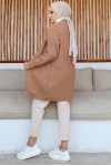 Kiraz Kabartmalı Triko Hırka Camel 372 Kiraz Kabartmalı Triko Hırka Camel 372