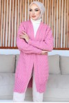 Desenli Triko Hırka Pembe 370 Desenli Triko Hırka Pembe 370