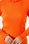 Boğazı Ve Kolu Fırfırlı Balıkçı Yaka Triko Bady Oranj 5016 Boğazı Ve Kolu Fırfırlı Balıkçı Yaka Triko Bady Oranj 5016