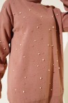 İnci Detalı Triko Tunik Gül Kurusu 5033 İnci Detalı Triko Tunik Gül Kurusu 5033