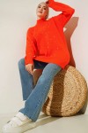 İnci Detalı Triko Tunik Oranj 5033 İnci Detalı Triko Tunik Oranj 5033