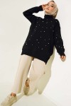 İnci Detalı Triko Tunik Siyah 5033 İnci Detalı Triko Tunik Siyah 5033