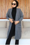 Uzun Cepli Triko Hırka Antrasit 4067 Uzun Cepli Triko Hırka Antrasit 4067