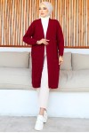 Uzun Cepli Triko Hırka Bordo 4067 Uzun Cepli Triko Hırka Bordo 4067