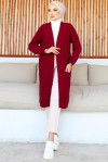 Uzun Cepli Triko Hırka Bordo 4067 Uzun Cepli Triko Hırka Bordo 4067