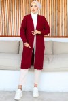 Uzun Cepli Triko Hırka Bordo 4067 Uzun Cepli Triko Hırka Bordo 4067