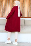 Uzun Cepli Triko Hırka Bordo 4067 Uzun Cepli Triko Hırka Bordo 4067