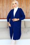  Uzun Cepli Triko Hırka Lacivert 4067