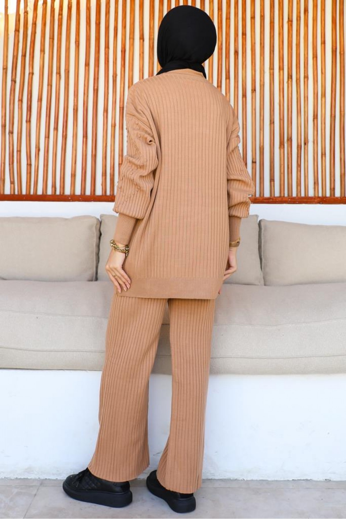  Fitilli Triko Takım Camel 6118