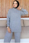 Fitilli Triko Takım Gri 6118 Fitilli Triko Takım Gri 6118