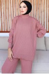 Fitilli Triko Takım Gül Kurusu 6118 Fitilli Triko Takım Gül Kurusu 6118
