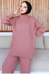 Fitilli Triko Takım Gül Kurusu 6118 Fitilli Triko Takım Gül Kurusu 6118