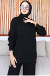  Fitilli Triko Takım Siyah 6118