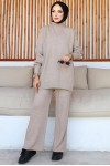 Fitilli Triko Takım Vizon 6118 Fitilli Triko Takım Vizon 6118