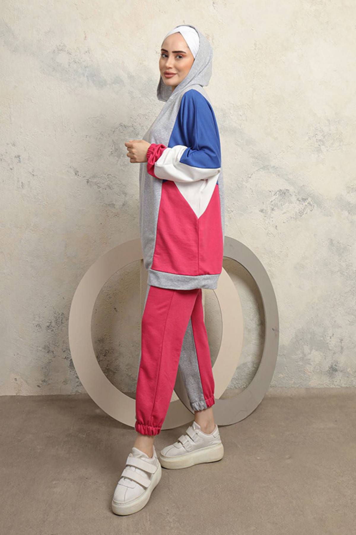 Tesettür İkili Takım Pembe 3408 Tesettür İkili Takım Pembe 3408